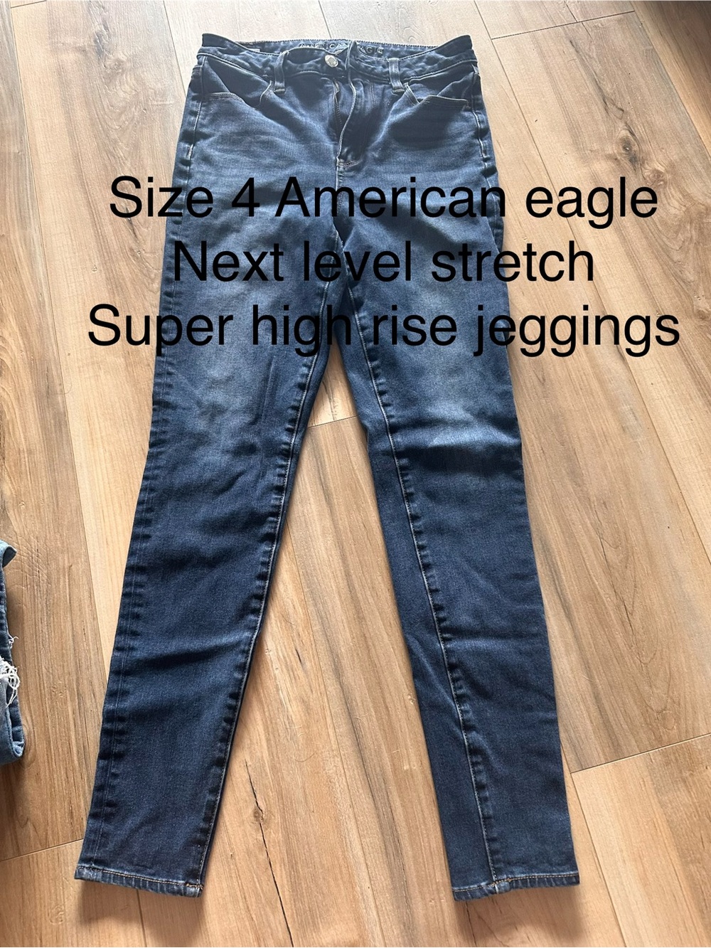 American Eagle Outfitters Super High-Rise Dark Blue Jeggings - Picture 1 of 2